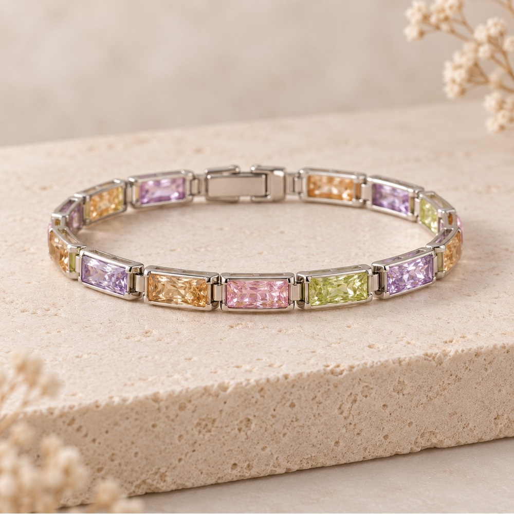 NWT Elegant Multicolor Gemstone Bracelet